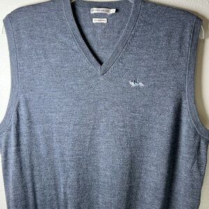PETER MILLAR Crown Italian Merino Wool Sweater Vest Men L‎ Gray Preppy Work Golf